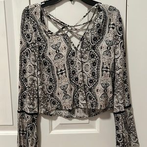 Black and white blouse